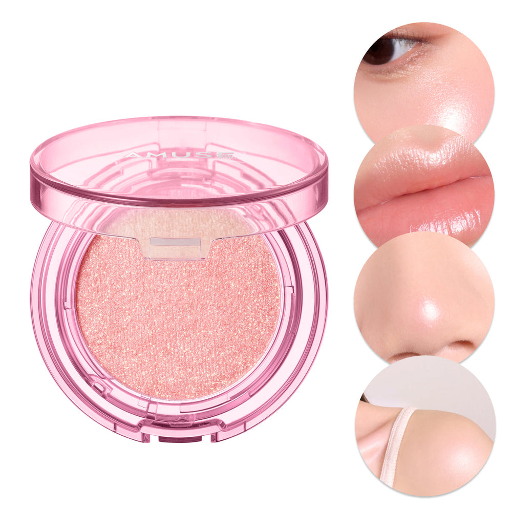 Amuse Face Diamond Highlighter Pink Shimmer Glow 4.7g