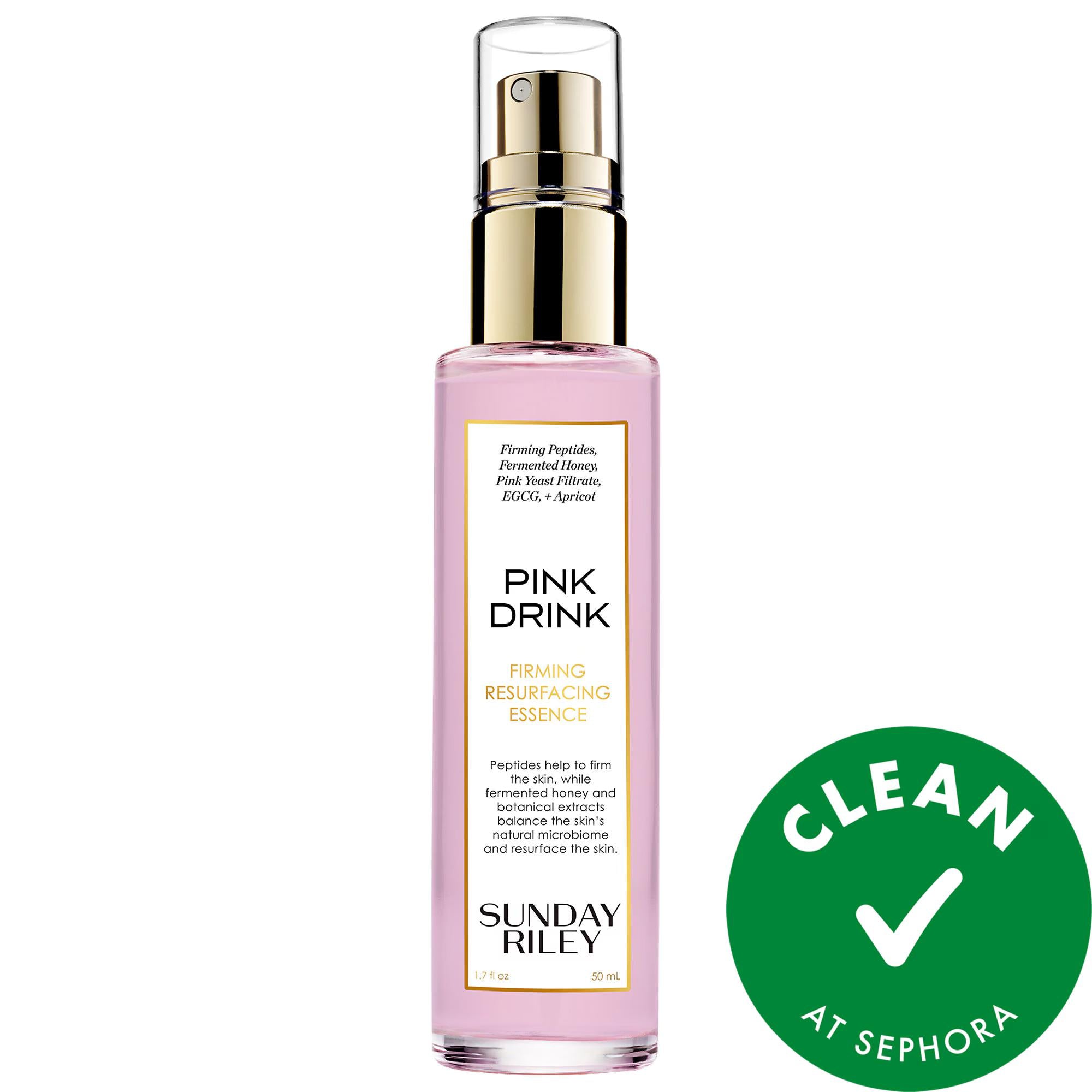 Drunk Elephant Pink Drink Firming Resurfacing Peptide Face Mist - Anti-Aging, Hydrating, Clean Skincare Drunk Elephant Pink Drink Face Mist - Firming & Anti-Aging face mist, peptide face mist, firming face mist, resurfacing face mist, clean skincare, cruelty-free skincare, gluten-free skincare, anti-aging, hydrating, Drunk Elephant, skincare, beauty, cosmetics, fine lines and wrinkles, redness, loss of firmness and elasticity