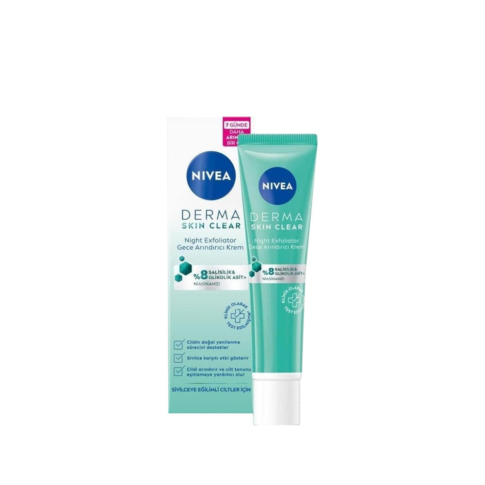 Nivea Derma Skin Clear Night Cream - Purifying & Clarifying Skincare for Nighttime Routine - 40ml Nivea Derma Skin Clear Night Cream for Clarifying Skin Nivea Night Cream, Derma Skin Clear, Nighttime Skincare, Skin Clarification Cream, Purifying Night Cream, Skincare, Night Cream, Clarifying Cream, Dermatologically Tested, Gentle Skincare, Effective Skincare, Nivea Skincare, Purifying Skincare, Skin Care Routine, Nighttime Routine