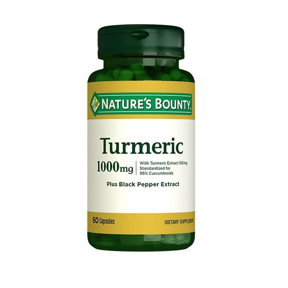 Natures Bounty Turmeric 1000 mg Plus Black Pepper Supplement - Anti-Inflammatory, Antioxidant Support, 60 Capsules Natures Bounty Turmeric Supplement - Anti-Inflammatory & Antioxidant Support Turmeric Supplement, Curcuminoids, Black Pepper Extract, Anti-Inflammatory, Joint Health, Antioxidant Support, Dietary Supplement, Health Supplements, Natural Remedies, Wellness Products, Natures Bounty