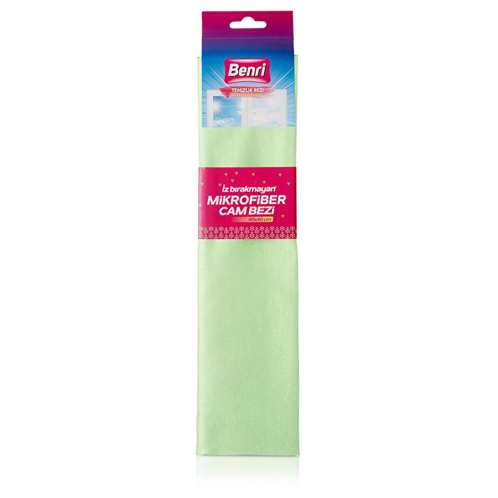 Benri Microfiber Glass Cleaning Cloth for Streak-Free Shine 1 Pack