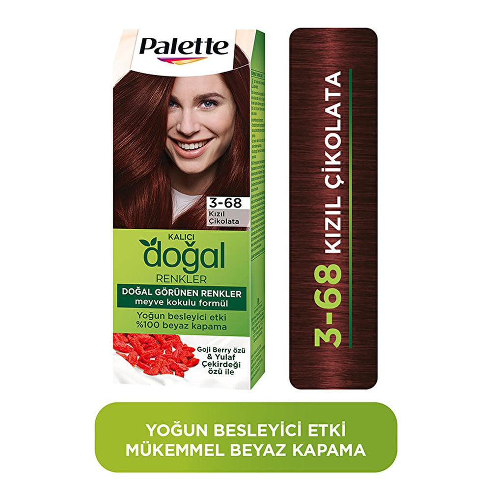 Palette Natural Hair Dye - Red Chocolate (3-68) - Long-Lasting Color with Natural Ingredients - view 4