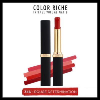 loreal-paris-color-riche-matte-lipstick-rouge-determination, loreal-paris-intense-volume-lipstick-swatches L'Oreal Paris Color Riche Intense Volume Matte Lipstick - 346 Rouge Determination L'Oreal Paris Color Riche Matte Lipstick - Rouge Determination loreal-paris, matte-lipstick, bold-color, intense-volume, makeup, lipcare, hyaluronic-acid, rouge-determination, beauty, ai-generated