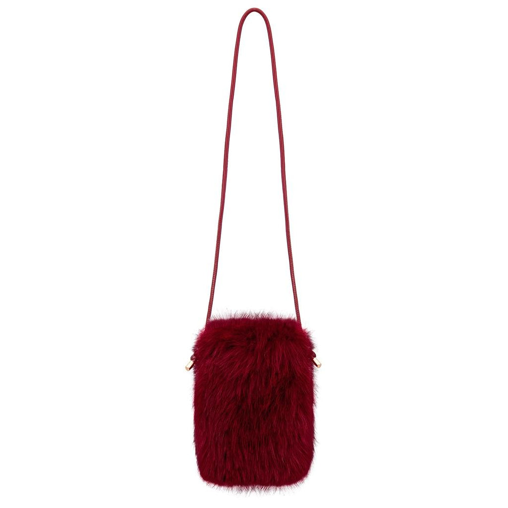 Eklips Burgundy Plush Phone Bag for Daily Use
