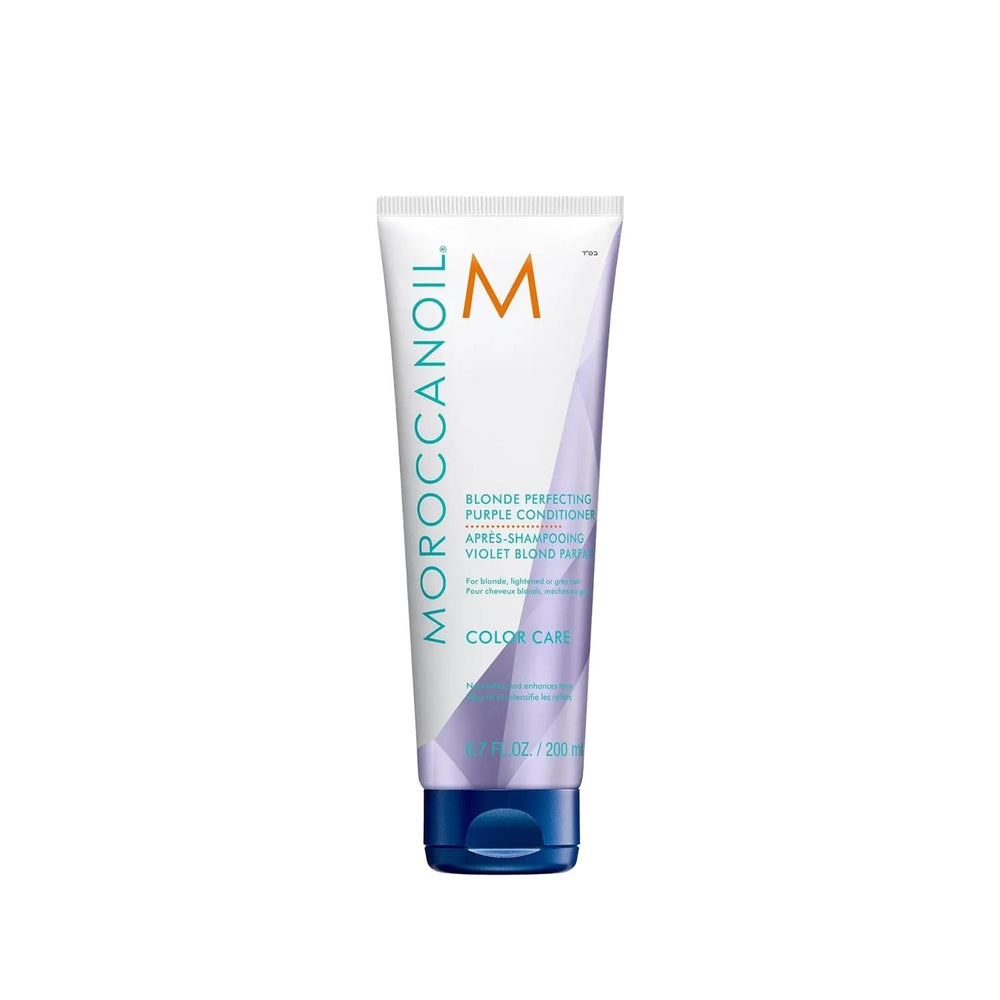 Moroccanoil Blonde Perfecting Purple Hair Conditioner: Tone Brassy Hair, Maintain Cool Blonde, Color Care - 6.76 fl oz Moroccanoil Purple Conditioner: Tone Brassy Blonde Hair purple shampoo, blonde hair conditioner, color treated hair care, brassiness reducer, Moroccanoil purple conditioner, blonde perfecting cream, hair toner, purple hair treatment, purple conditioner, brassiness, blonde hair, highlighted hair, color-treated hair, cool blonde, hair toner, perfecting cream, Moroccanoil, hair care, beauty, h