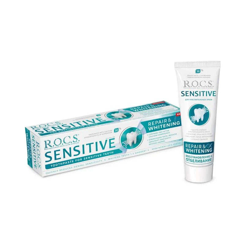 R.O.C.S. Sensitive Repair & Whitening Toothpaste 75ml front