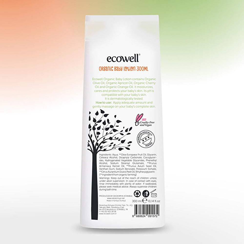 Ecowell Organic Baby Lotion - Natural Moisturizer for Sensitive Skin, Vegan & Cruelty-Free Certified, 10.14 fl - Face Cream