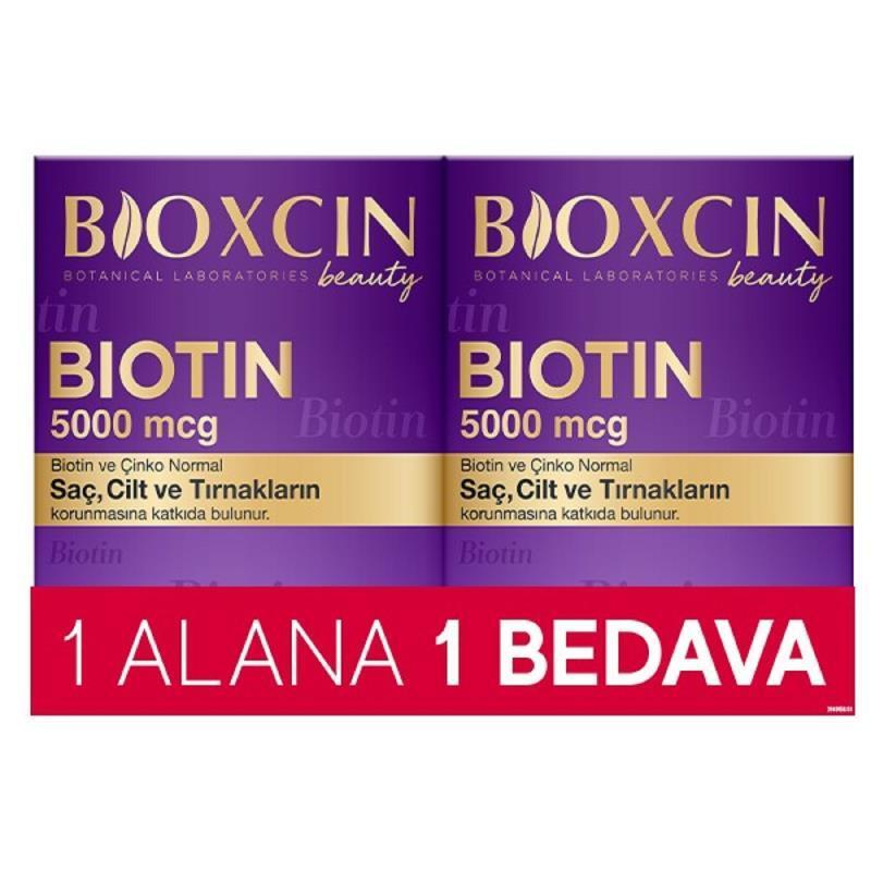 Bioxcin Biotin 5000 mcg - Hair, Skin & Nail Supplement | 60 Tablets | 2-Month Supply - Vitamin & Supplement