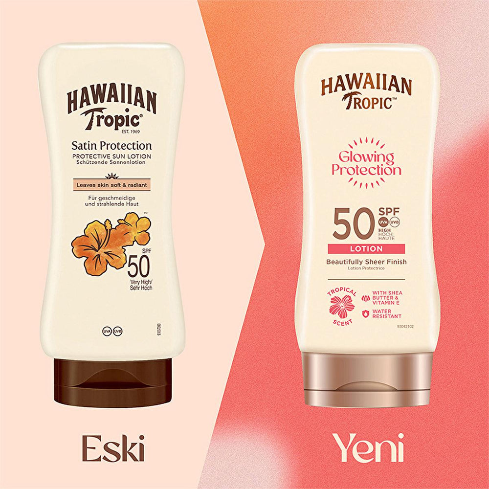 Hawaiian Tropic Glowing Protection SPF 50 Sunscreen Lotion - UVA/UVB, Vegan & Cruelty-Free, Moisturizing - 6.09 fl oz Hawaiian Tropic SPF 50 Sunscreen - Vegan UVA/UVB Protection sunscreen lotion, SPF 50 sunscreen, Hawaiian Tropic sunscreen, vegan sunscreen, cruelty-free sunscreen, UVA UVB protection, water resistant sunscreen, sun protection lotion, sunscreen with shea butter, glowing skin sunscreen, sun protection, moisturizing sunscreen, vegan, cruelty-free, sun damage prevention, anti-aging, skincare, be