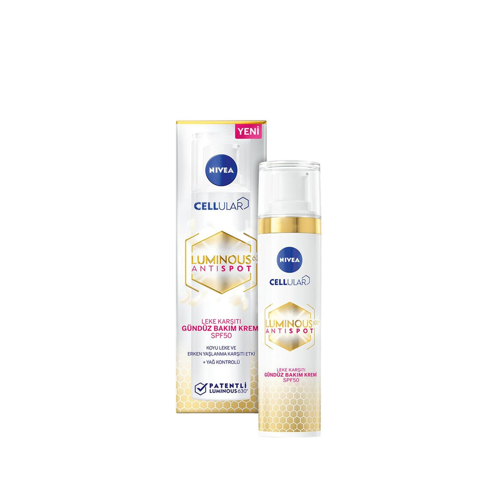 Nivea Luminous630 Anti-Spot Day Cream SPF 50 - Daily Moisturizing Cream with Sun Protection Nivea Luminous630 Day Cream SPF 50 - Anti-Spot & Moisturizing Nivea Luminous630, Anti-spot day cream, SPF 50 day cream, Daily moisturizing cream with sun protection, Nivea day cream, skincare, sun protection, moisturizing cream, anti-aging benefits, hyperpigmentation treatment, skin spots reduction, daily skincare routine, trusted skincare brand, compact packaging, travel-friendly skincare