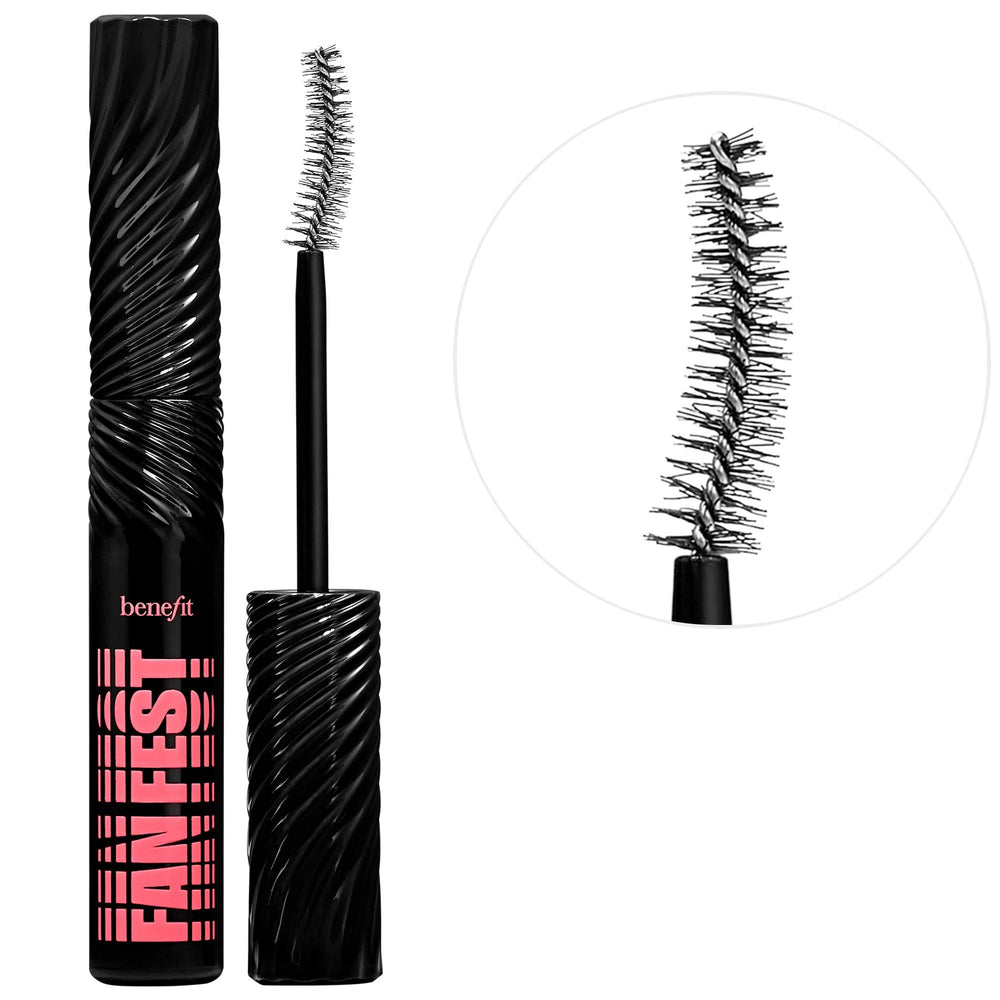 Benefit Cosmetics Fan Fest Fanning & Volumizing Mascara - Volumizing, Lengthening, Natural Ingredients, Paraben-free Benefit Cosmetics Fan Fest Mascara - Volumizing & Lengthening Mascara, Volumizing Mascara, Benefit Cosmetics, Full-Flex Fiber Brush, Natural Ingredients, Paraben-free, Sulfate-free, Lengthening Mascara, Eye Makeup, Cosmetics, Beauty Products, Makeup, Lash Care, Eye Care