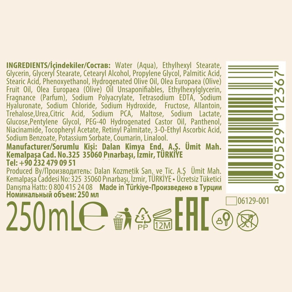 Dalan d'Olive Coconut Revitalizing Cream for Dry Skin 250 ml