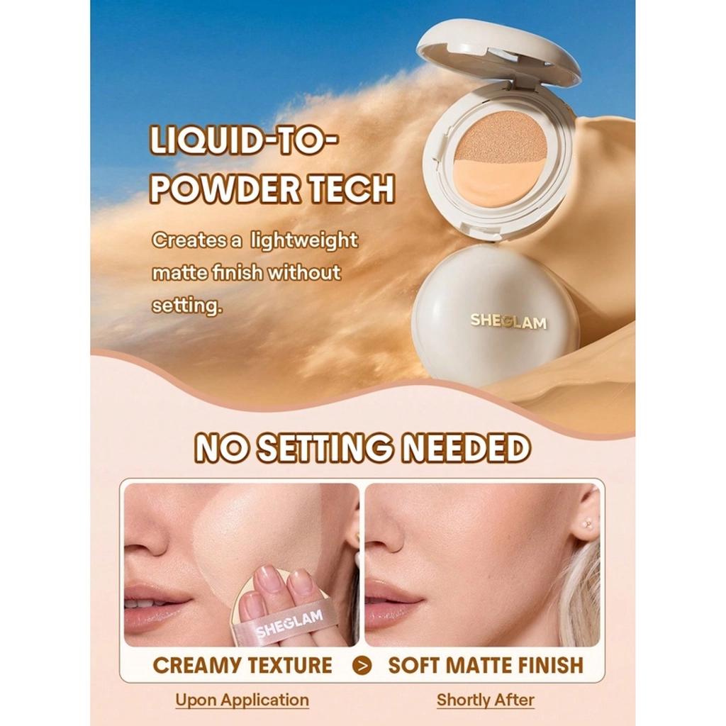 Sheglam Lock &amp; Go Cushion Foundation for Dewy Skin Sand 15g