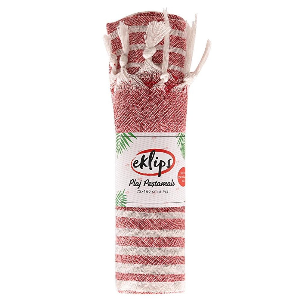 Eklips Red Turkish Pestemal Towel Lightweight Cotton UF009