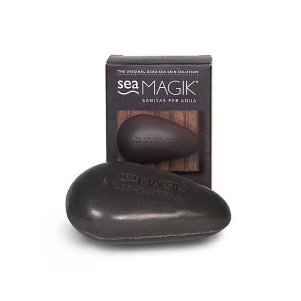 Sea Magik Black Mud Soap for Sensitive Skin - Organic Seaweed & Dead Sea Mud Enriched Cleanser for Face & Body, - Cleanser