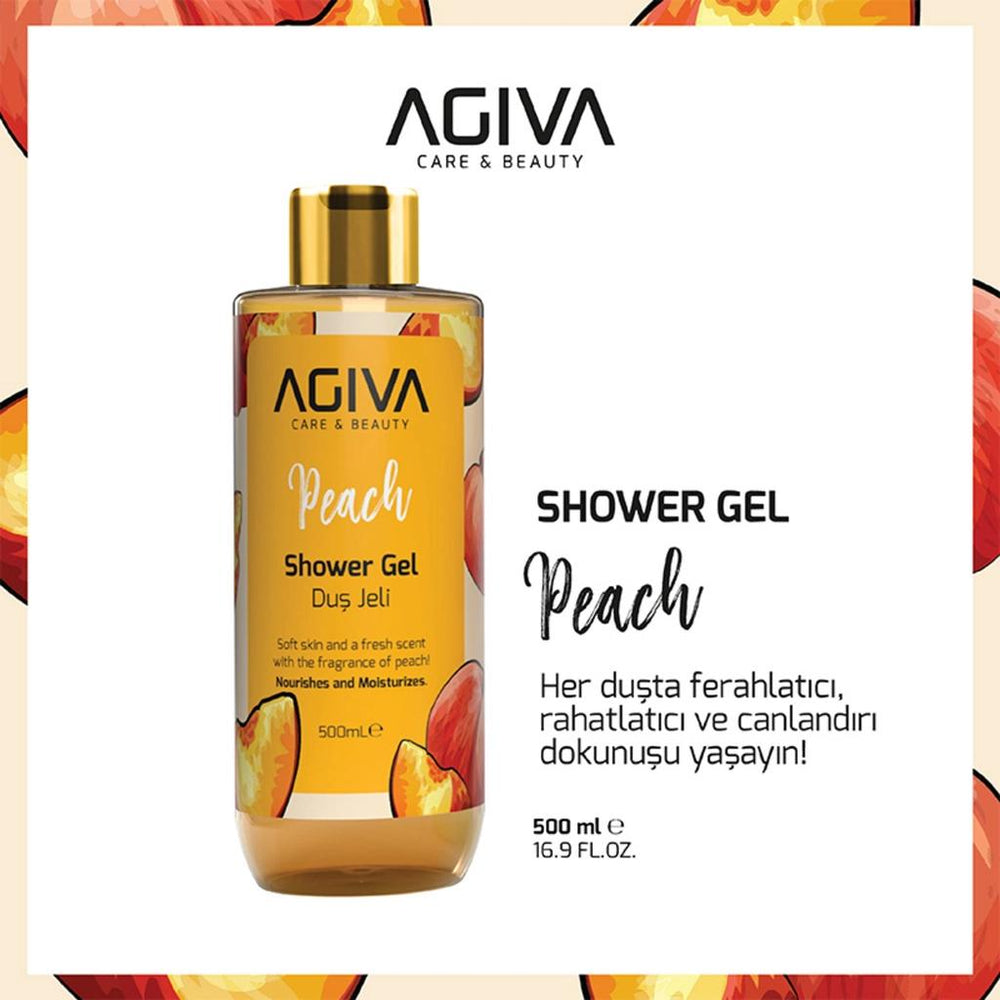 Agiva Peach Shower Gel for Soft Skin 500 ml