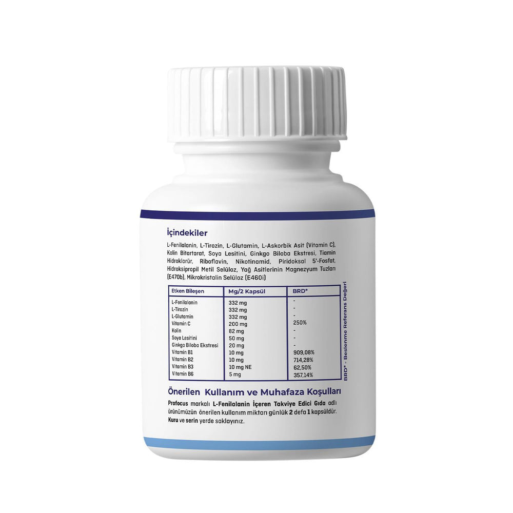 PF ProFocus Dietary Supplement - Vegan Capsules with L-Phenylalanine, Ginkgo Biloba, and Vitamins for Cognitive - view 4