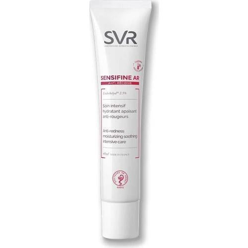 svr anti-redness care cream 40ml, packaging of svr sensifine ar cream, application of svr anti-redness cream SVR Sensifine AR Anti-Redness Intensive Care - 40 ml SVR Anti-Redness Care - Intensive Moisture | 40 ml svr, anti-redness, sensitive-skin, hydrating-cream, skincare, face-cream, soothing, cruelty-free, natural-ingredients, ai-generated