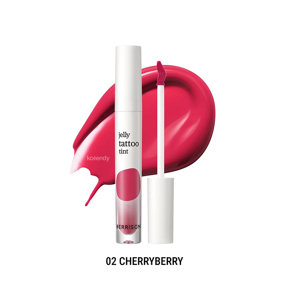 Berrisom Jelly Tattoo Tint Glossy Lip Stain 02 Cherryberry 3.8g