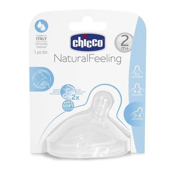 Chicco Natural Feeling Baby Bottle Nipple for 2 Months Old - Flexible, Easy Transition from Breastfeeding - Baby Care
