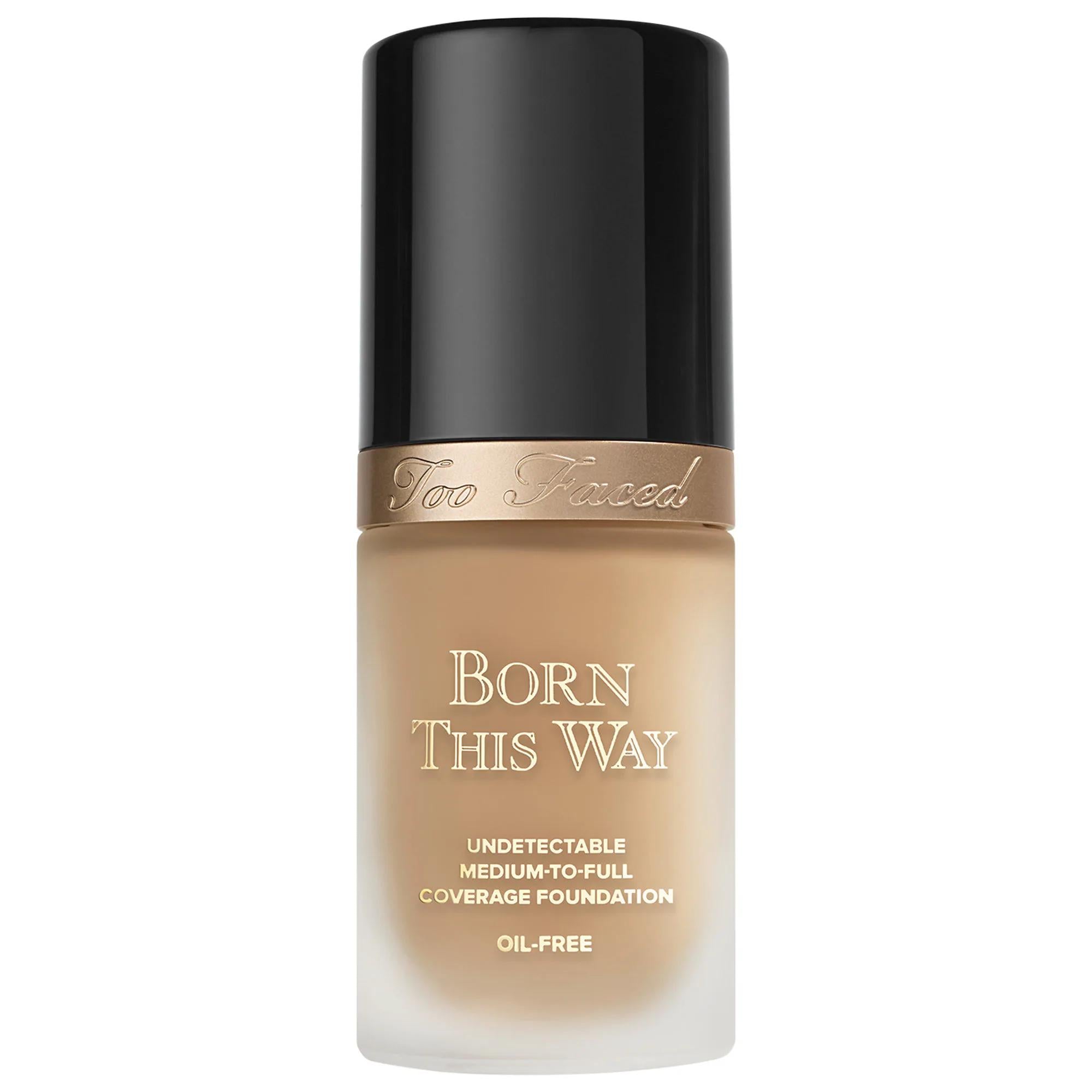 Too Faced Born This Way Natural Finish Longwear Liquid Foundation - Oil-Free, Vegan, Gluten-Free Makeup with Hyaluronic Acid Born This Way Foundation - Natural Finish, Longwearing, Oil-Free liquid foundation, natural finish foundation, longwearing makeup, oil-free foundation, vegan cosmetics, gluten-free makeup, cruelty-free beauty products, hydrating foundation, makeup, face makeup, Too Faced, Born This Way Foundation