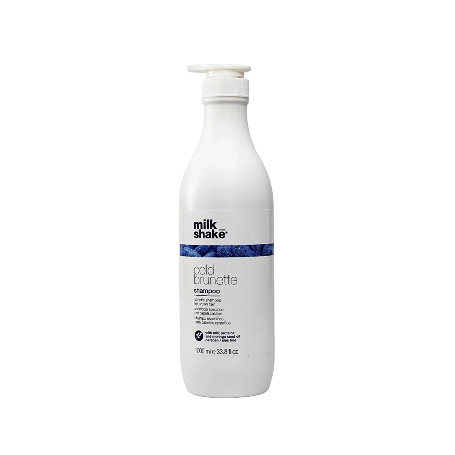 milk_shake Cold Brunette Shampoo for Brown Hair - 1000 ml, Enhances Color & Care milk_shake Cold Brunette Shampoo - 1000 ml milk_shake Cold Brunette Shampoo, Shampoo for brown hair, 1000 ml shampoo, Cold Brunette hair care, milk_shake hair products, hair care for color-treated hair, brown hair shampoo, large volume shampoo, gentle daily shampoo, hair care products