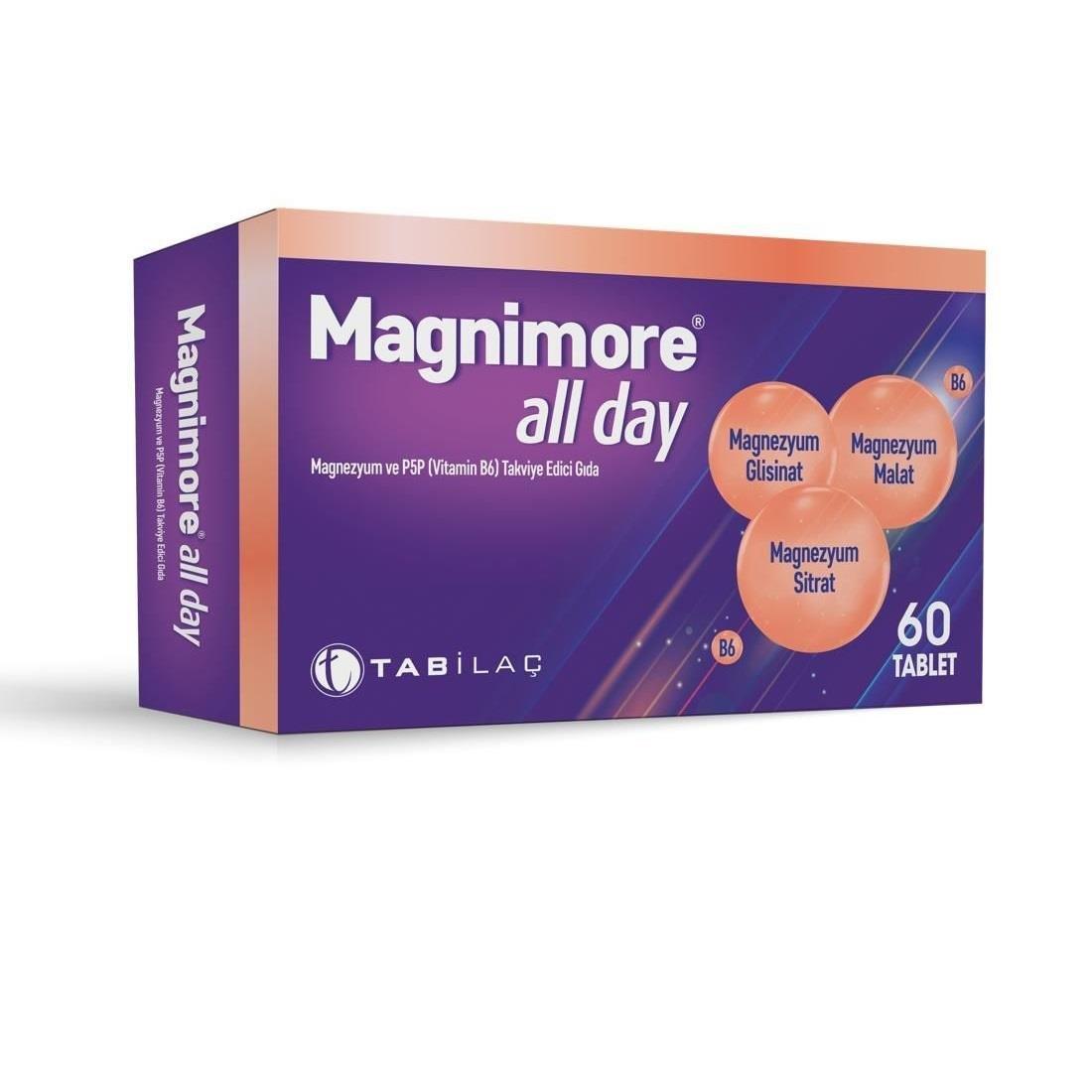 Magnimore Magnesium and Vitamin B6 Supplement - 60 Tablets for Energy and Nerve Support Magnesium & Vitamin B6 Supplement - 60 Tablets Magnesium Supplement, Vitamin B6 Supplement, Dietary Supplement, Health and Wellness Supplements, Magnesium and Vitamin B6, Energy Support, Nerve Support, Muscle Function, Dietary Health Supplements, Nutritional Supplements