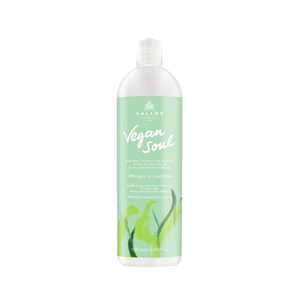 Kallos Cosmetics Vegan Soul Bitkisel Protein ve Avokado Yağlı Besleyici Şampuan 1000 ml - Natural Vegan Shampoo with Avocado Oil & Herbal Protein Kallos Vegan Shampoo - Nourish Hair Naturally Vegan shampoo, Natural hair care, Avocado oil shampoo, Herbal protein shampoo, Nourishing shampoo, Vegan hair care products, Plant-based shampoo, Ethical hair care, Kallos Cosmetics, Hair nourishment, Moisturizing shampoo, Sustainable hair care, Vegan beauty products