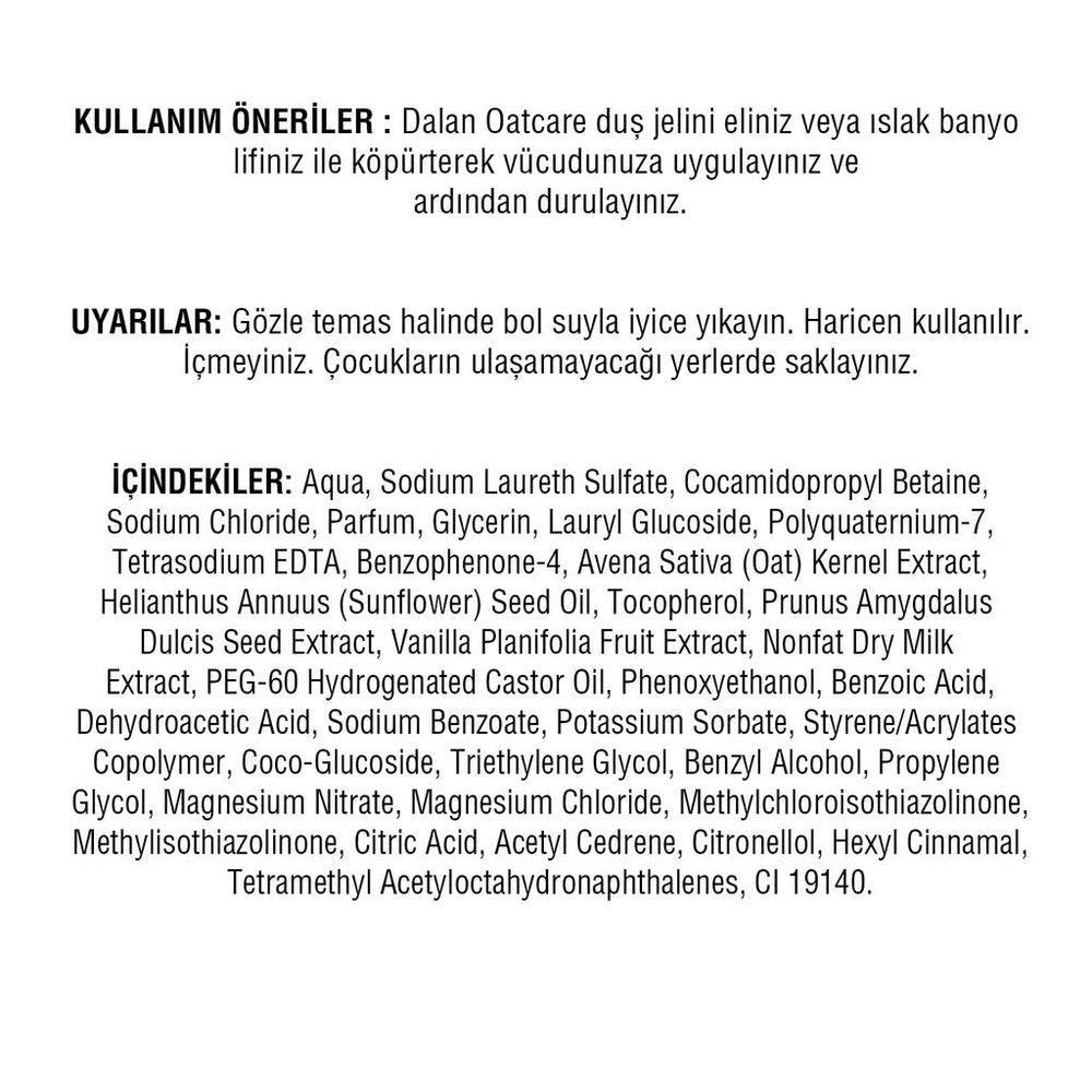 Dalan Oatcare Vanilla Shower Gel with Oat Extract 450 ml