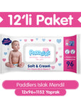 Paddlers Baby Wet Wipes - Soft, Gentle, and Convenient Hygiene Solution for Infants (96 x 12 Pack) - Baby Care