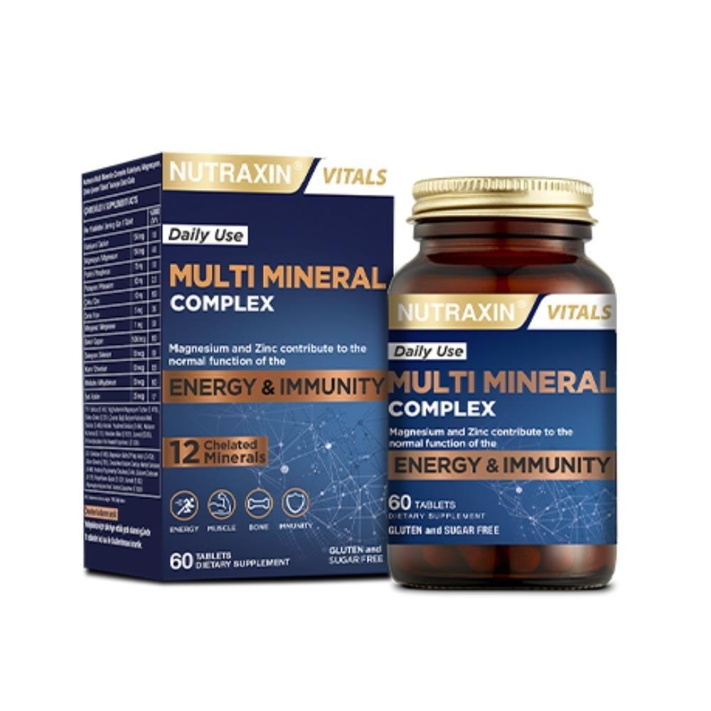 Nutraxin Multi Mineral Complex Tablet Bottle, Nutraxin Multi Mineral Complex Nutritional Information Nutraxin Multi Mineral Complex - 60 Tablets Nutraxin Multi Mineral Complex | 60 Tablets nutraxin, multi-mineral-complex, dietary-supplement, adults, health, minerals, calcium, magnesium, zinc, ai-generated