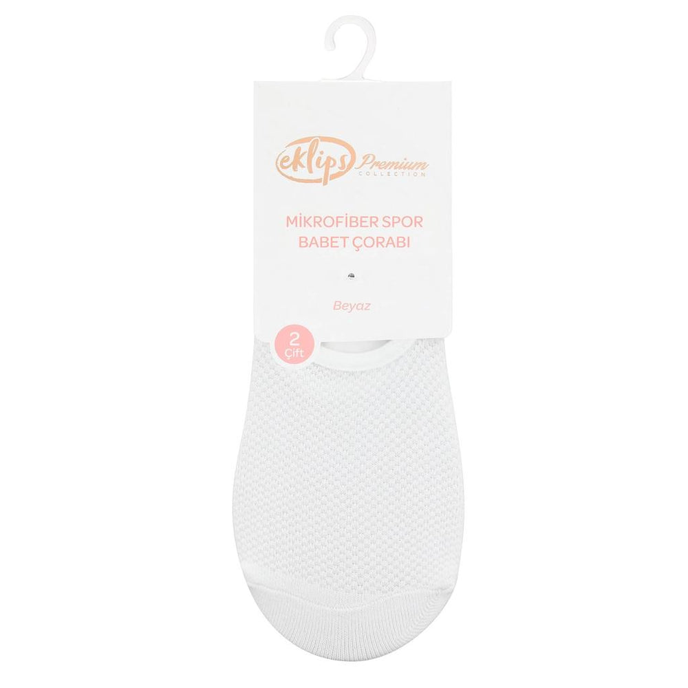 Eklips Premium Micro White No-Show Socks 2-Pack