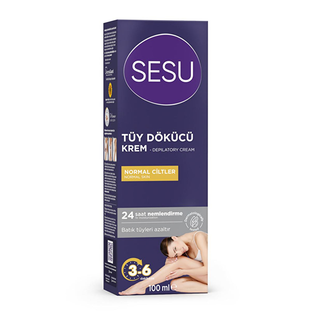 Sesu Hair Removal Cream for Normal Skin - 3.38 fl oz, Dermatologically Tested, Vitamin E & Bisabolol Enriched - view 2