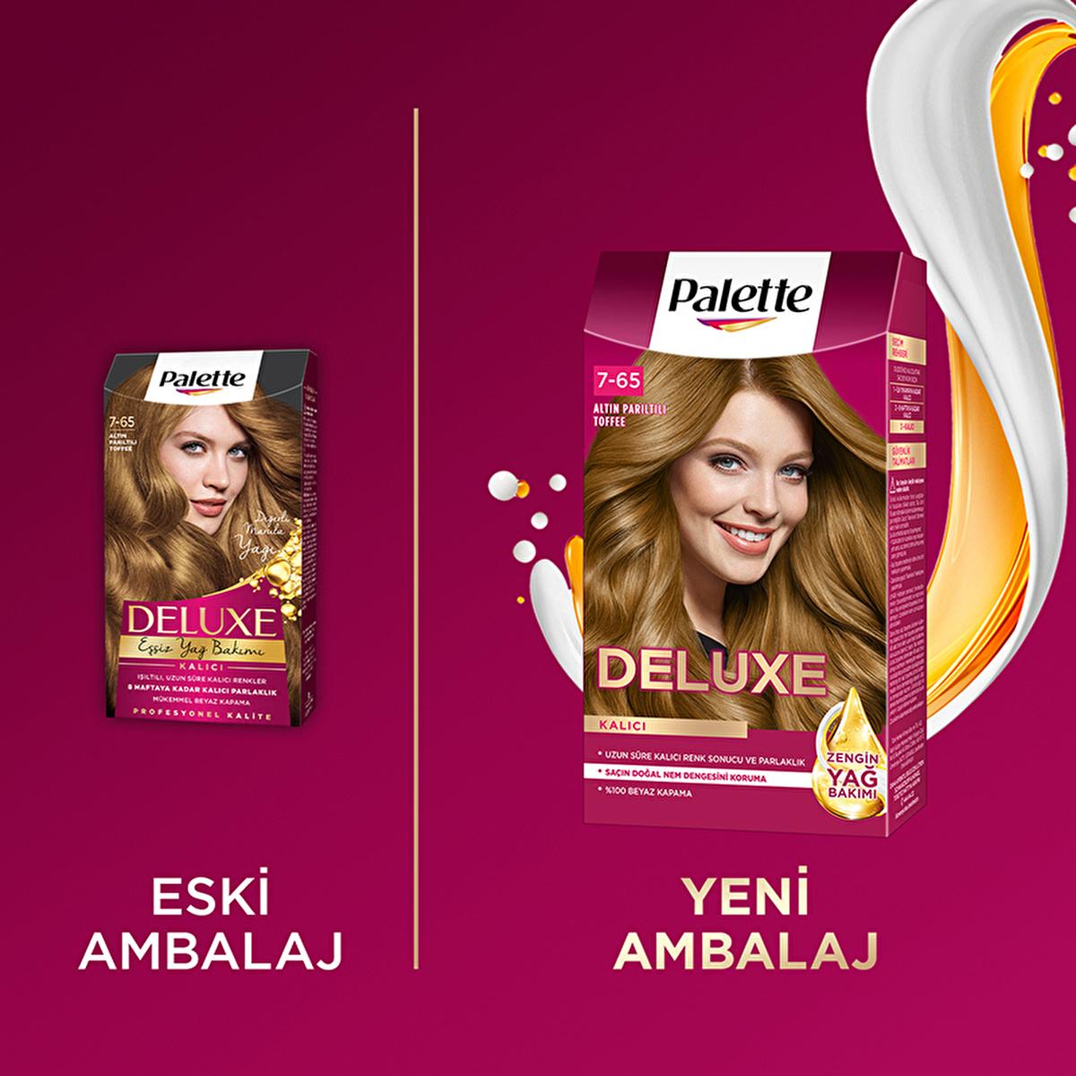 Palette Deluxe Golden Toffee Hair Dye 7-65 - Long-Lasting Nourishing Hair Color Palette Deluxe Golden Toffee Hair Dye - Long-Lasting hair dye, long-lasting hair color, nourishing hair dye, golden toffee hair color, Palette Deluxe hair dye, hair care, hair coloring, cosmetic, beauty product, long-lasting hair dye, nourishing hair care