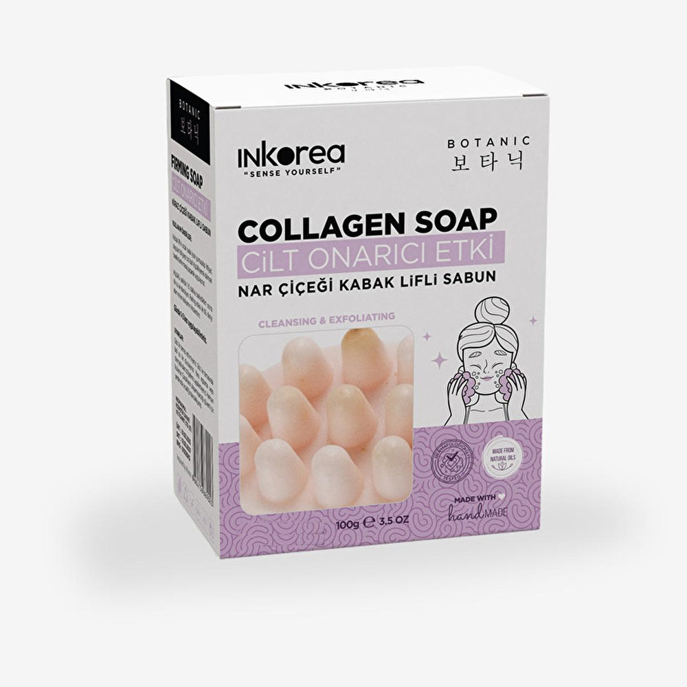 Inkorea Collagen Soap with Natural Loofah: Exfoliating, Skin Repairing, and Rejuvenating Pomegranate Soap for Brighter, Healthier Skin Inkorea Collagen Loofah Soap - Exfoliate & Repair Skin collagen soap, loofah soap, exfoliating soap, skin repair soap, natural soap, pomegranate soap, collagen boosting soap, natural exfoliating cleanser, skin rejuvenating soap, collagen, loofah, exfoliation, skin repair, natural skincare, pomegranate, anti-aging, skincare, beauty, cleanser, soap, skin health, radiant skin, 
