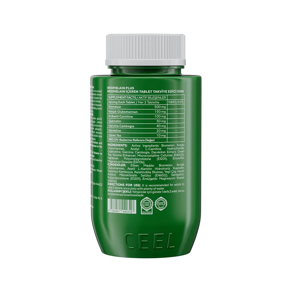 Vita Ceel Bromelain Plus with Green Tea &amp; L-Carnitine 60 Tablets