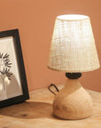Homing Vowen Natural Wood Table Lamp Shade with Fabric - Eco-Friendly Rustic Home Decor