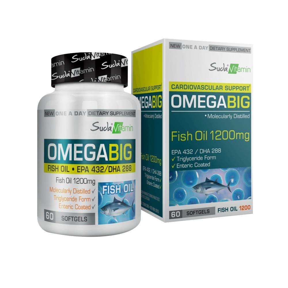 Suda Vitamin Omegabig Fish Oil 1200 mg - Omega-3 Supplement for Heart and Brain Health Suda Vitamin Omegabig Fish Oil 1200 mg - Omega-3 Supplement Omega-3 Fish Oil Supplement, EPA and DHA Capsules, Heart Health Dietary Supplement, Brain Health Support, Suda Vitamin Omegabig, Dietary Supplement, Omega-3 Rich, Fish Oil Capsules, Cardiovascular Health, Cognitive Function, Wellness Supplements, Health and Nutrition, Dietary Additions