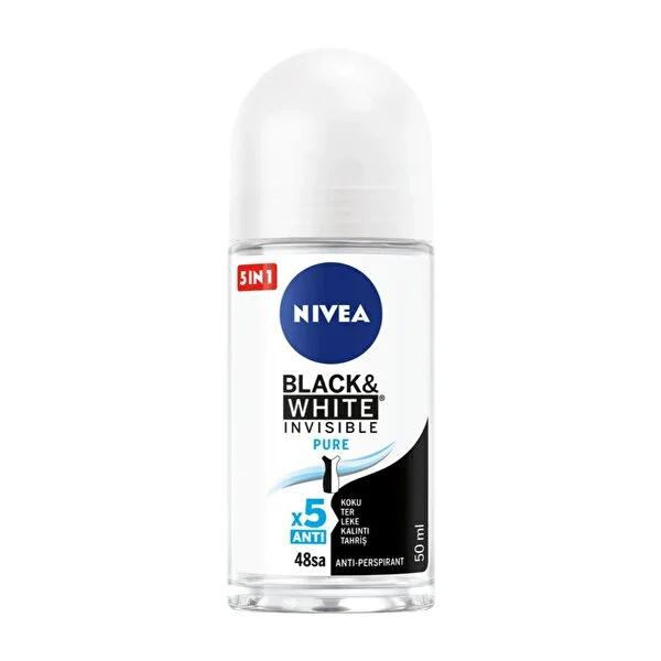 Nivea Invisible Black &amp; White Pure Roll-On Deodorant: 48H Odor &amp; Anti-Stain Protection, Alcohol-Free Formula - image 4