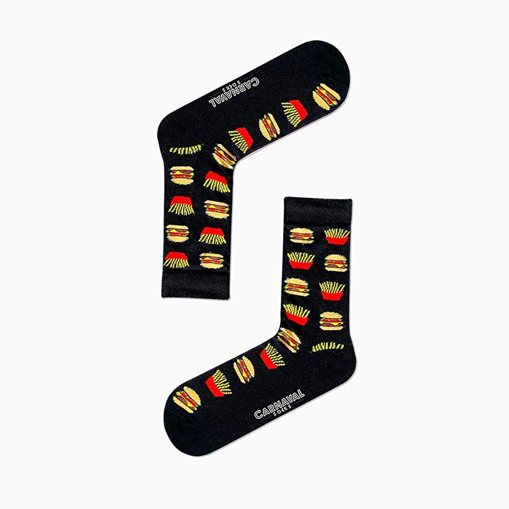 Carnaval Novelty Fast Food Socks Set - 5 Pairs of Comfortable Cotton-Themed Socks for Everyday Wear - view 3