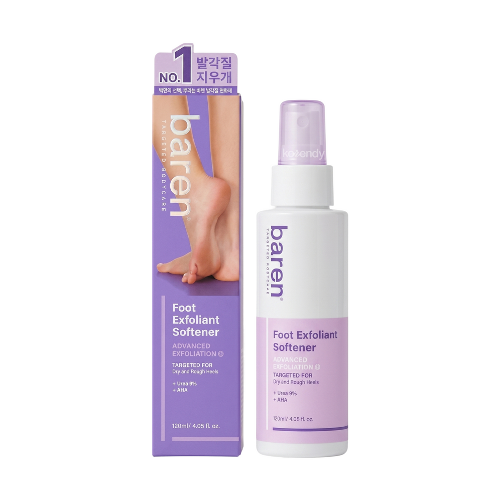 Baren Foot Exfoliant Softener Spray with 9% Urea and AHA, 100ml