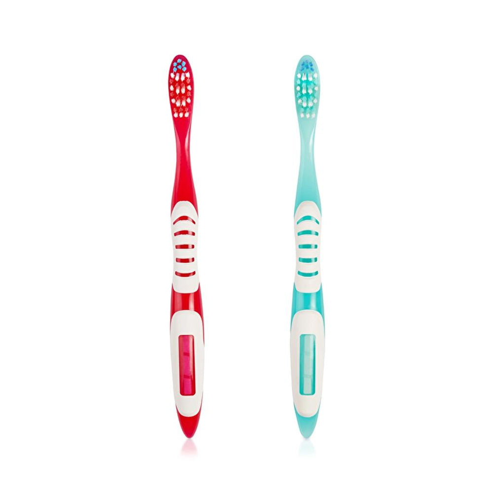 Benri Dent White Toothbrush Set for Brighter Smiles 2 Pack