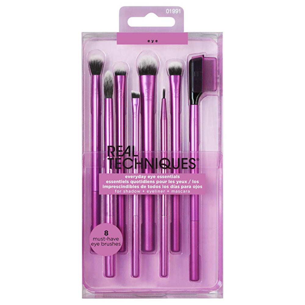 Real Techniques Everyday Eye Makeup Brush Set - 7 Piece Professional Makeup Brushes for Eyeshadow, Eyeliner, and - Mascara