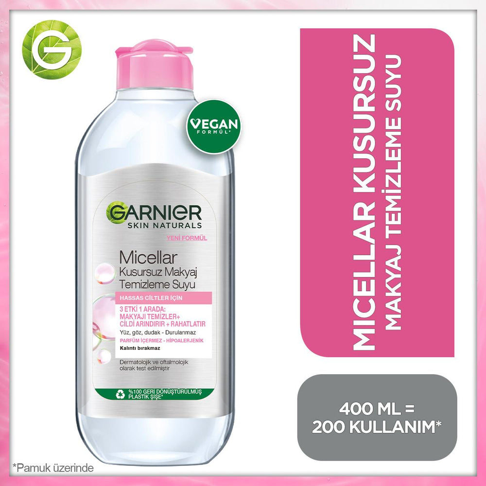 Garnier Micellar Makeup Remover Water - Gentle, Effective Cleansing for Sensitive Skin - 400ml - view 2