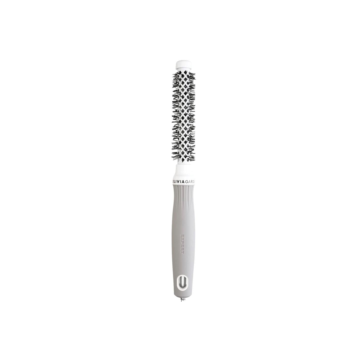 Olivia Garden Expert Blowout Shine Hair Brush: Achieve Salon-Quality Shine &amp; Volume at Home Olivia Garden Blowout Brush: Shiny, Voluminous Hair at Home hair brush, blowout brush, shine enhancing brush, professional hair brush, hair styling brush, blow dry brush, round hair brush, hair styling, hair care, volume, shine, frizz reduction, salon quality, expert quality, white and gray, hair tool, styling tool, hair volume, hair shine, blowout design, hair accessories, gifts for her, hair styling brush, Olivia G
