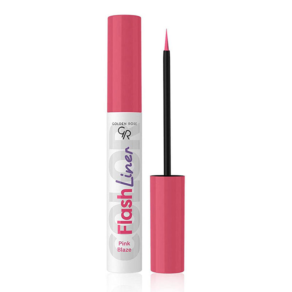 Golden Rose Flash Liner: #105 Pink Blaze - Long-Lasting, Vibrant Colored Eyeliner for Easy, Striking Eye Makeup Golden Rose Pink Eyeliner: Long-Lasting, Vibrant Color colored eyeliner, pigmented eyeliner, long-lasting eyeliner, easy application eyeliner, vibrant eyeliner, flash liner, Golden Rose eyeliner, eye makeup, pink eyeliner, makeup remover friendly eyeliner, eyeliner, eye liner, makeup, cosmetics, beauty, long lasting, smudge proof, vibrant color, easy to apply, precise application, flexible applica