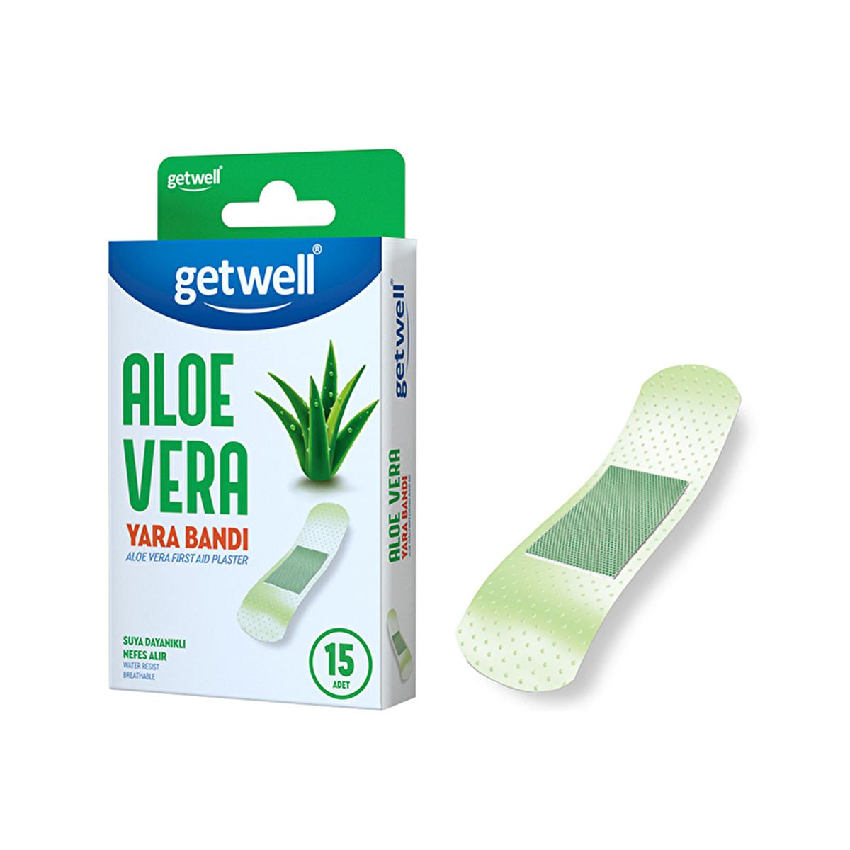 getwell aloe vera band 15 count packaging, getwell aloe vera band application, getwell aloe vera band close up Getwell Aloe Vera Band - 15 Count Waterproof and Breathable Wound Care for Parents and Individuals Getwell Aloe Vera Band - 15 Count Waterproof Bandages getwell, aloe-vera-band, wound-care, waterproof-bandages, first-aid, parenting, minor-injuries, breathable-bandage, healing-bandiage, ai-generated