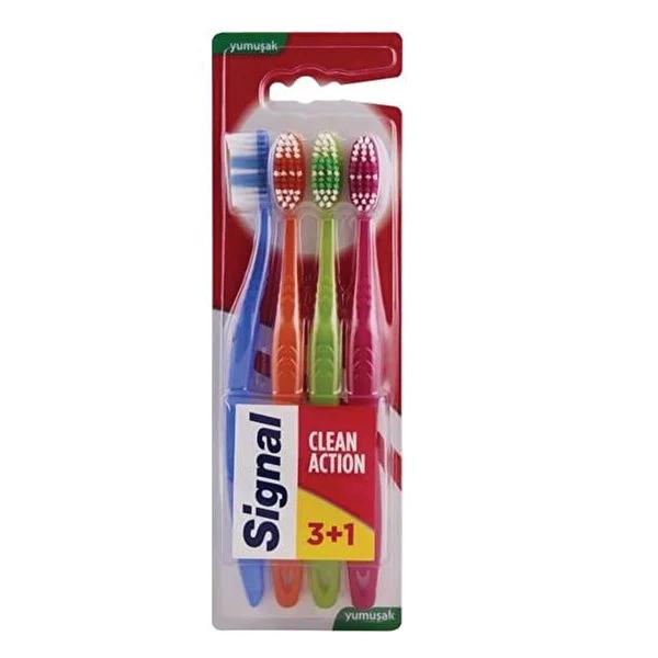 Signal Clean Action Electric Toothbrush with 3+1 Replaceable Heads - Gentle on Gums, Ergonomic Design Signal Clean Action Electric Toothbrush - Gentle & Ergonomic Electric Toothbrush, Signal Diş Fırçası, Clean Action, Toothbrush with replaceable heads, Oral hygiene products, Gentle on gums, Ergonomic design, Compact head, Rounded bristle tips, Dental care, Oral health, Hygiene essentials, Health and wellness, Personal care, Bathroom essentials