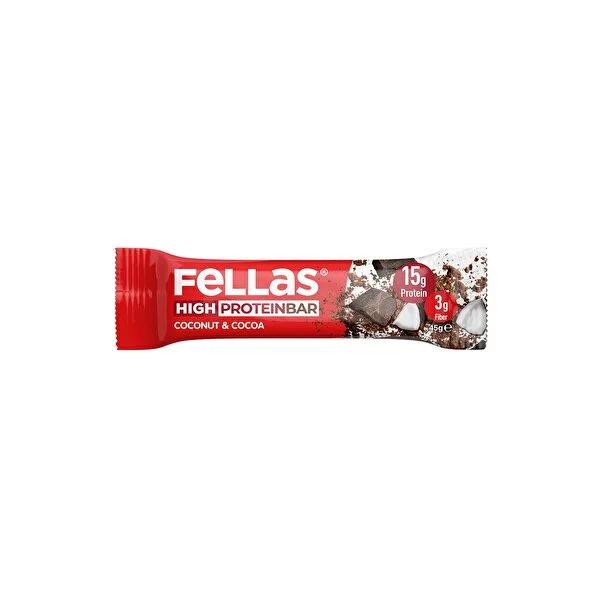 Fellas High Protein Bar Coconut and Cocoa 45g - Supports Muscle Recovery and Satiety Fellas High Protein Bar - Supports Muscle Recovery high protein bar, coconut protein bar, cocoa protein bar, healthy snack, protein supplement, fitness nutrition, post-workout snack, on-the-go snacking, muscle recovery, satiety, digestive health, energy metabolism, nutritional balance, convenient nutrition