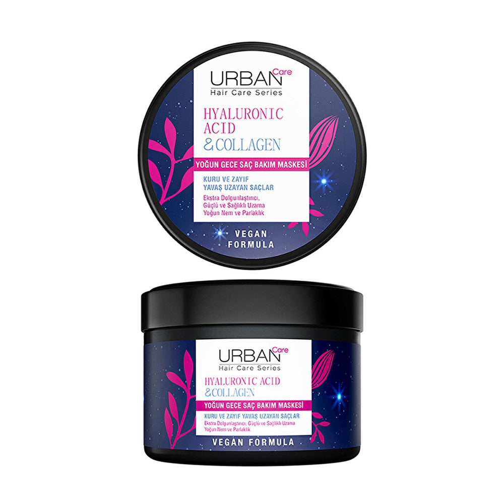 Urban Care Hyaluronik Asit & Kolajen Yoğun Gece Saç Bakım Maskesi - Vegan, Paraben-Free Overnight Hair Mask with - view 5
